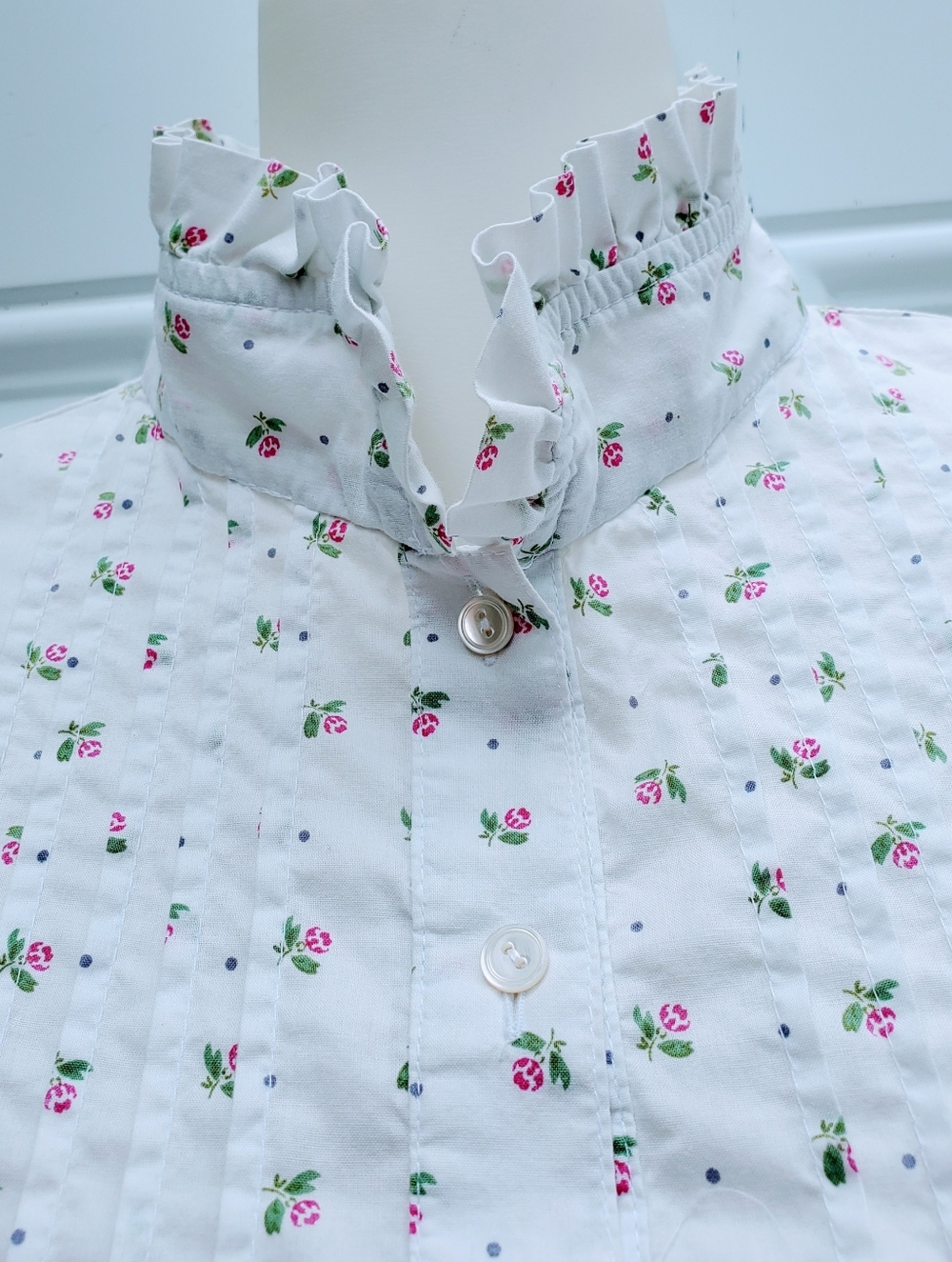 Vintage 80s LAURA ASHLEY Pintuck Blouse - Picture 3 of 7